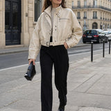 Veste similicuir ceinturée Paloma