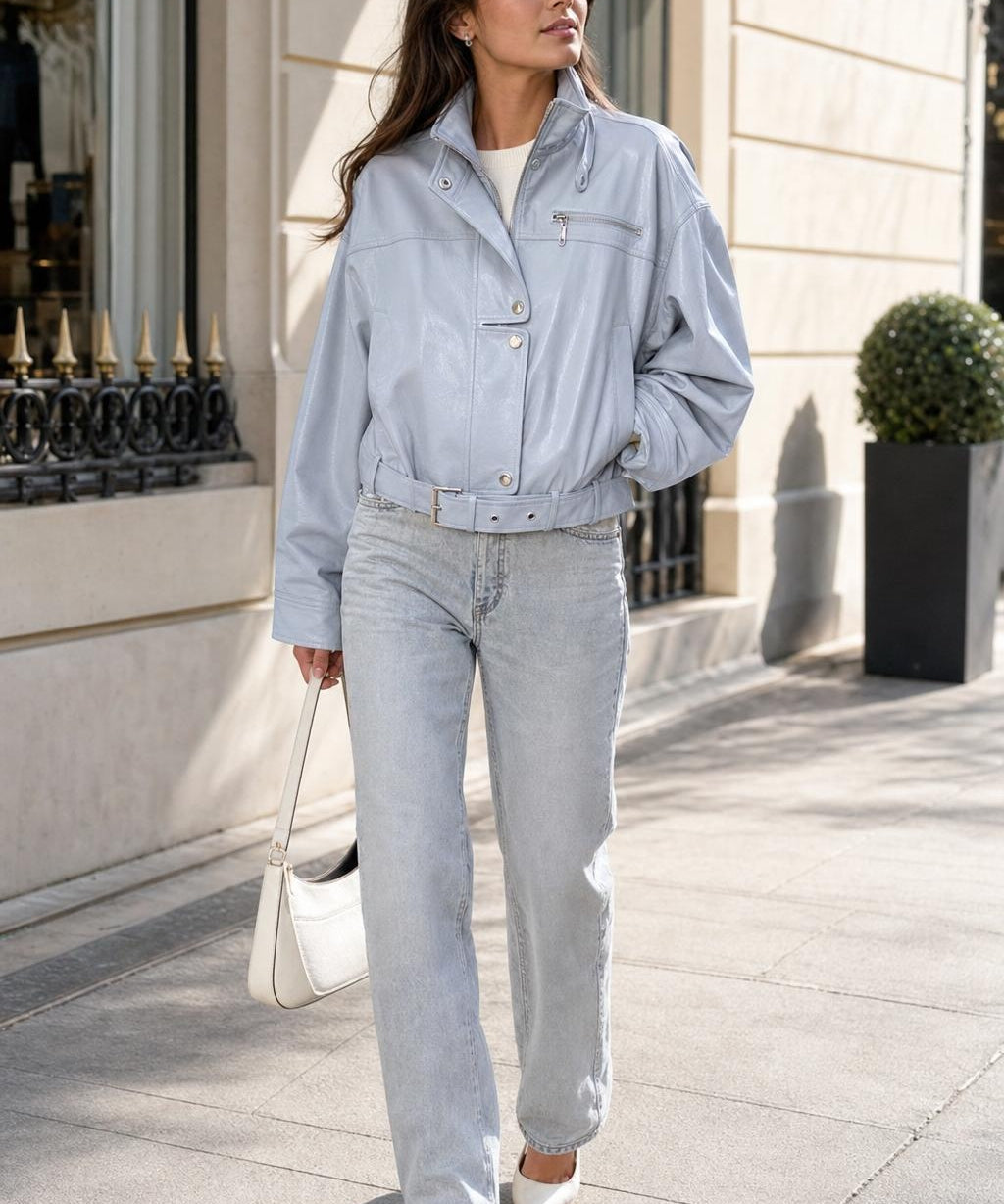 Veste similicuir ceinturée Paloma