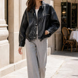 Veste similicuir ceinturée Paloma
