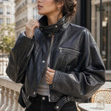 Veste similicuir ceinturée Paloma