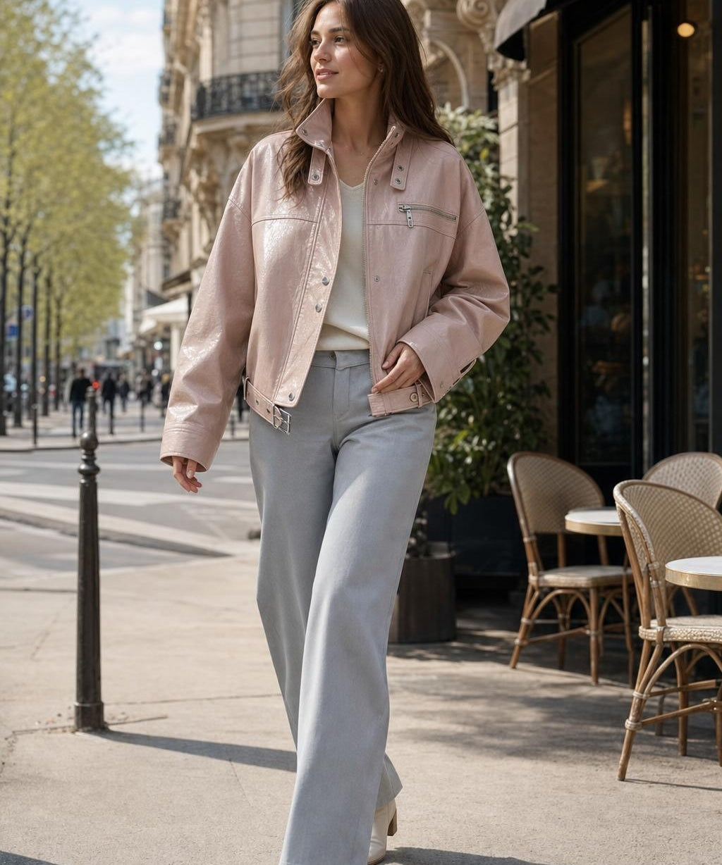 Veste similicuir ceinturée Paloma