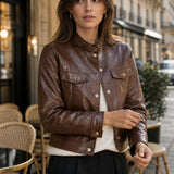 Veste similicuir bijoux Noélie
