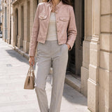 Veste similicuir bijoux Noélie