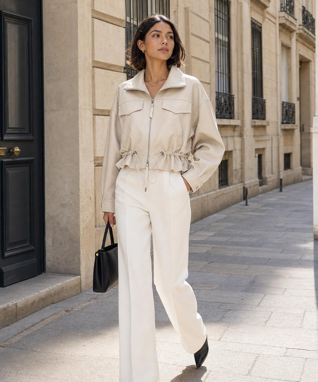 Veste similicuir zippée Aline