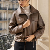 Veste similicuir zippée Aline