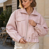 Veste similicuir zippée Aline