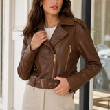 Veste perfecto similicuir lacée Oriane