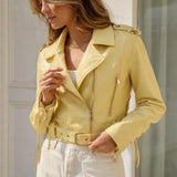 Veste perfecto similicuir lacée Oriane