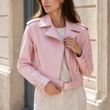 Veste perfecto similicuir lacée Oriane