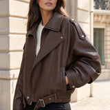 Veste similicuir zippée Capucine