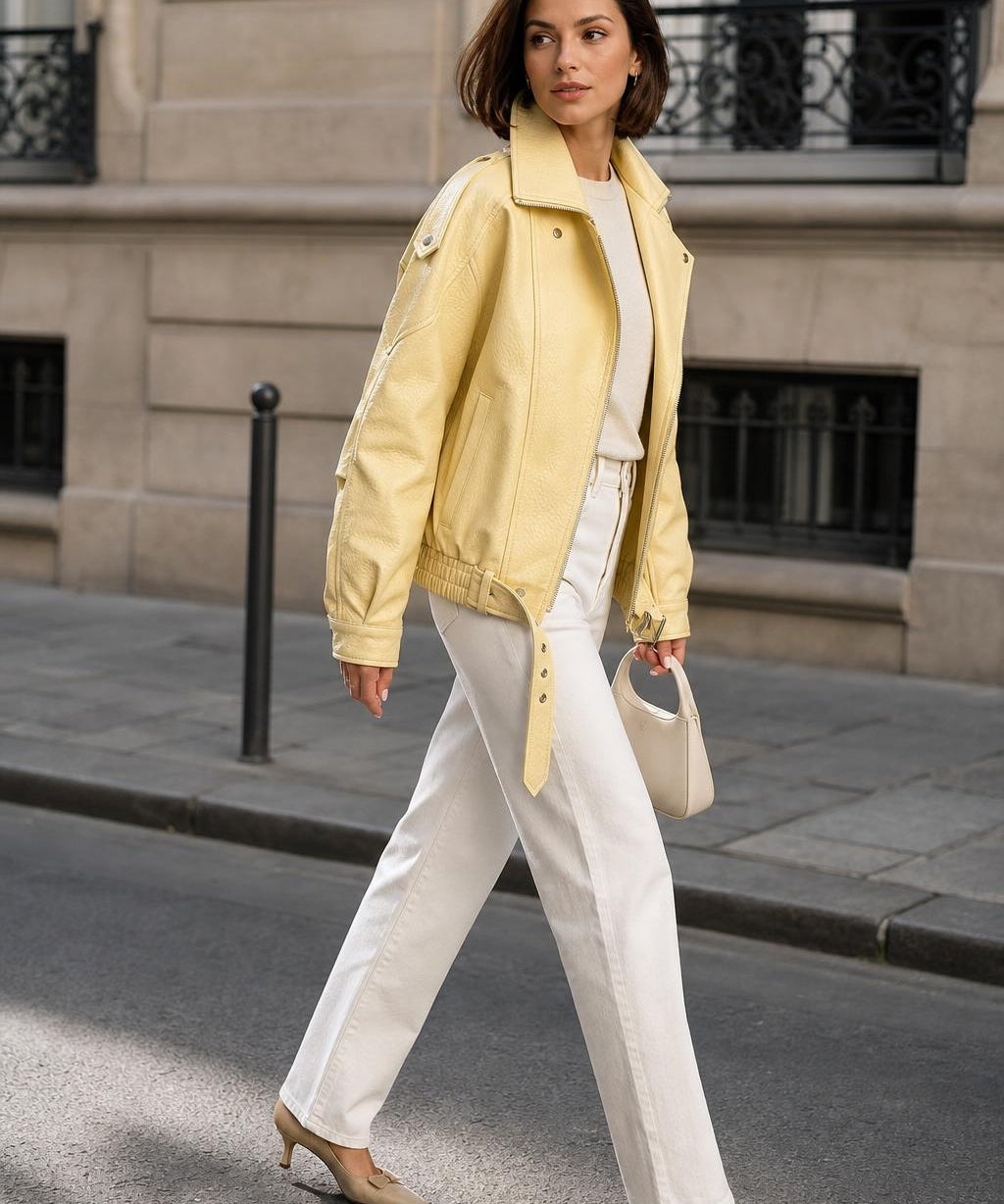 Veste similicuir zippée Capucine