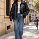 Veste similicuir zippée Capucine