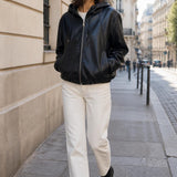 Blouson capuche similicuir Alma