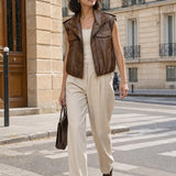 Veste sans manches similicuir Bettina