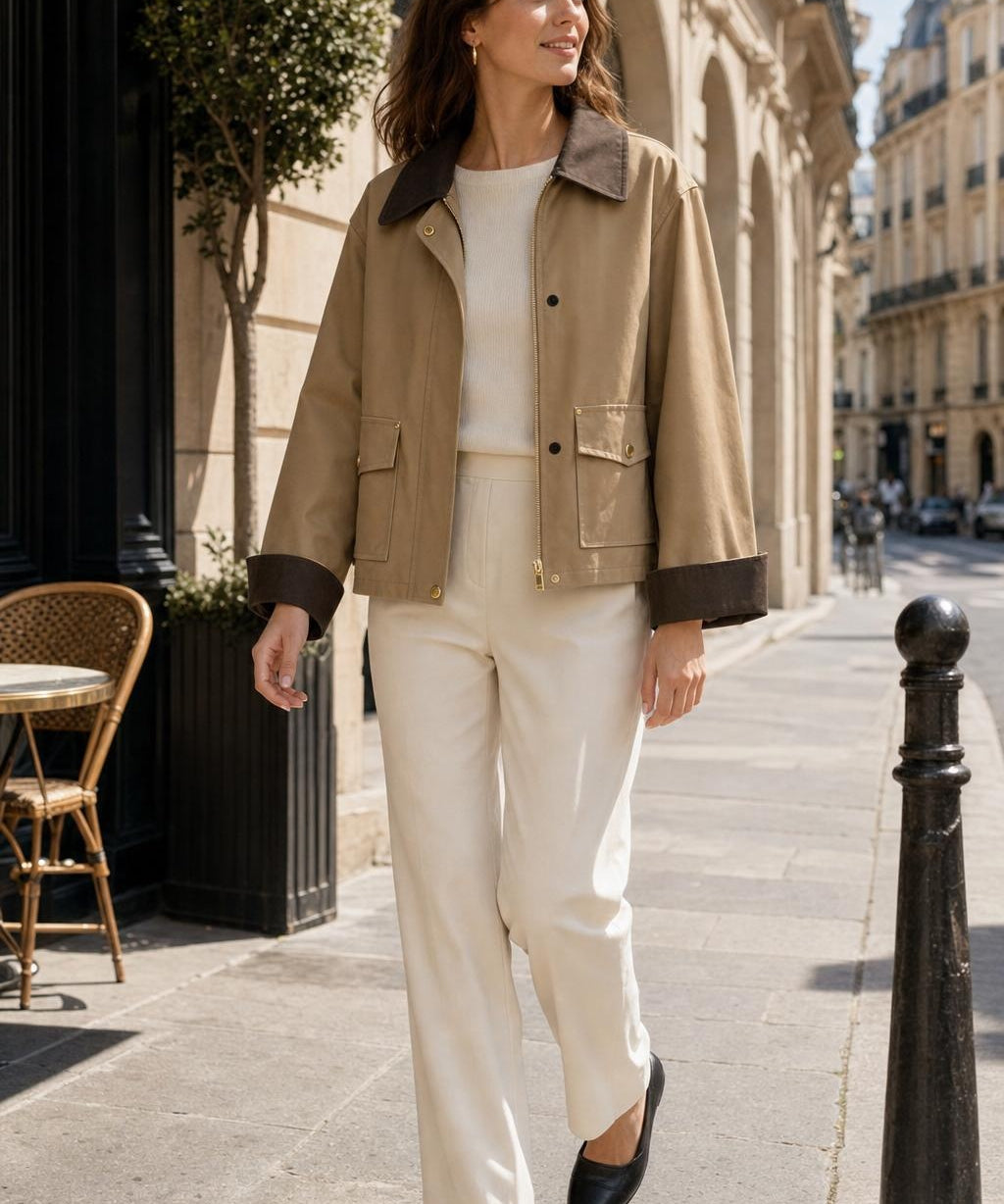 Veste zippée contrastée Romy