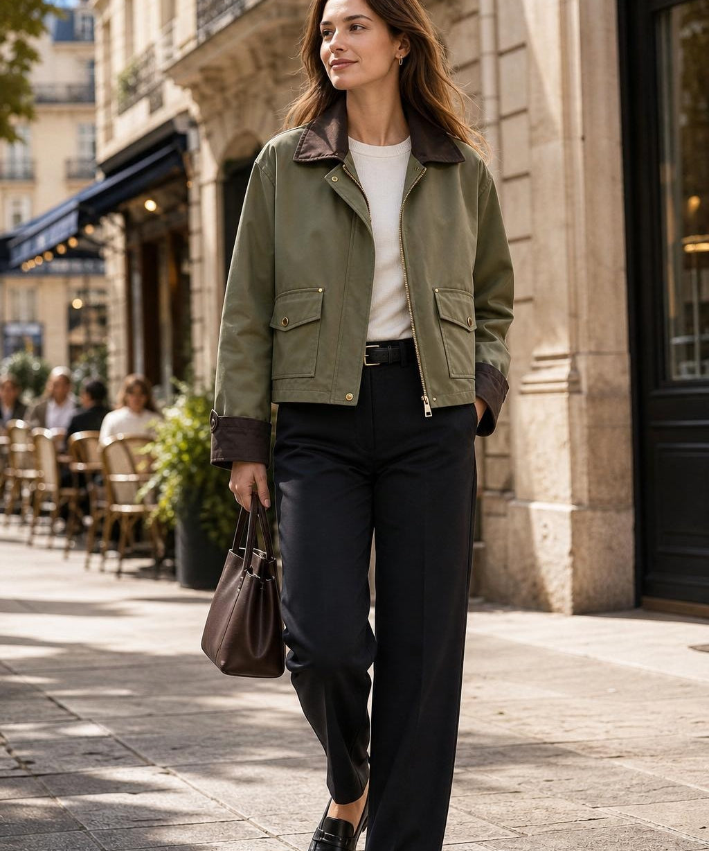 Veste zippée contrastée Romy