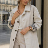 Trench mi-long doublure carreaux Garance