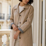 Trench mi-long doublure carreaux Garance