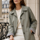 Trench mi-long doublure carreaux Garance