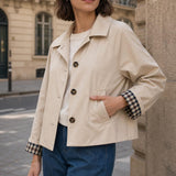 Trench court doublure carreaux Armelle