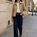 Trench court doublure carreaux Armelle