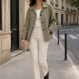Trench court doublure carreaux Armelle