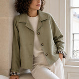 Trench court doublure carreaux Armelle