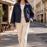 Trench court doublure carreaux Armelle