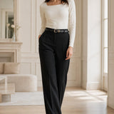 Pantalon tailleur ceinturé Albane