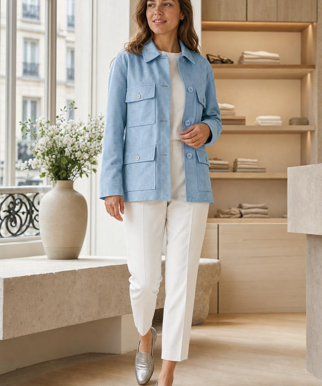 Veste saharienne effet daim Isaline