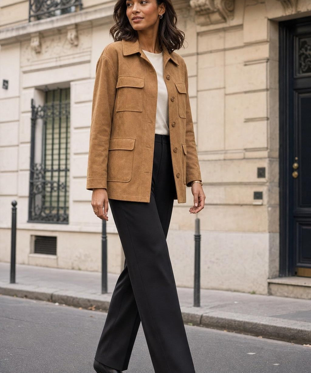 Veste saharienne effet daim Isaline