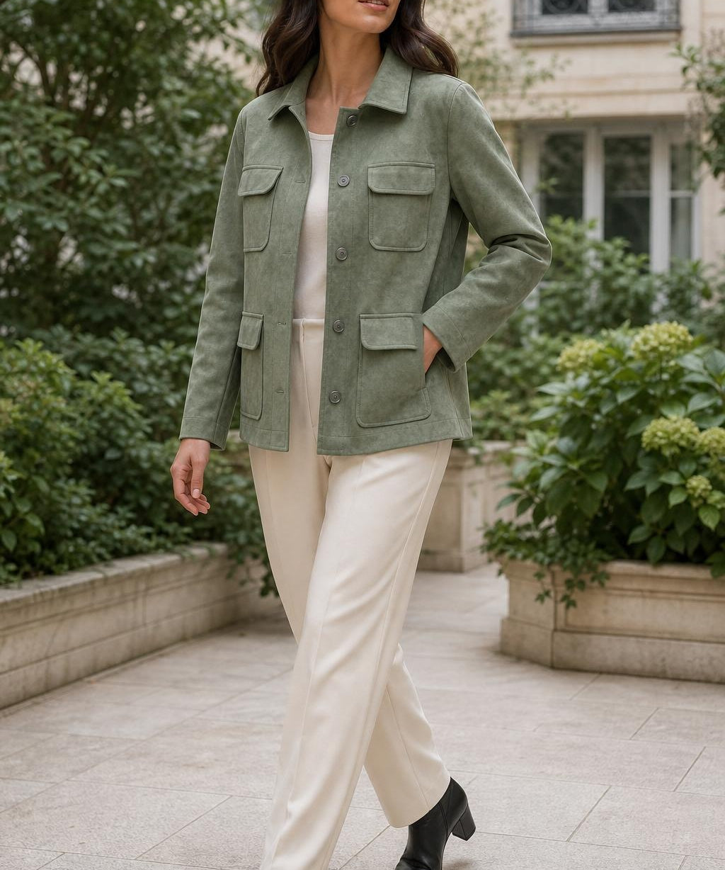 Veste saharienne effet daim Isaline