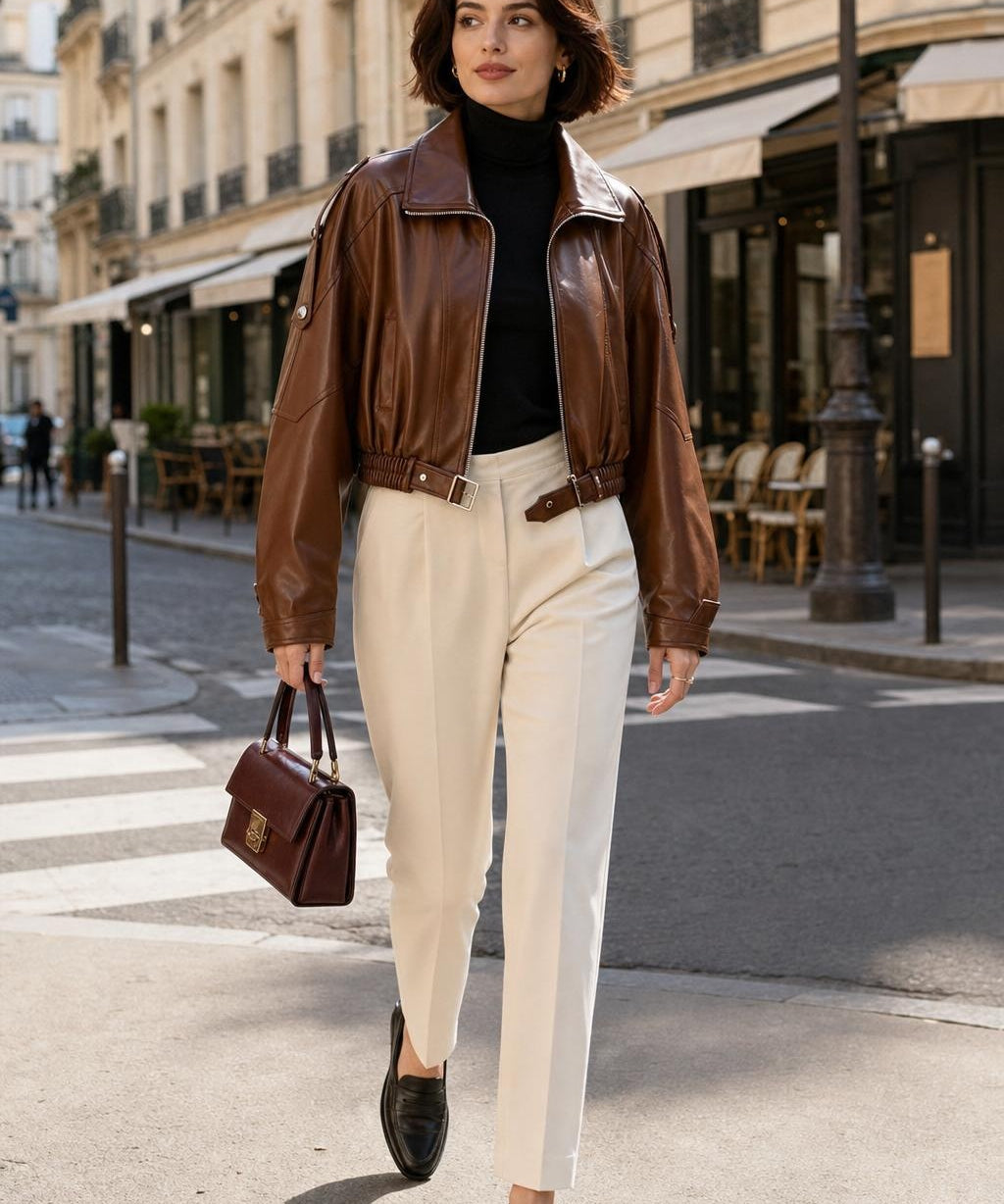Blouson similicuir brillant Anouk