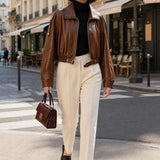 Blouson similicuir brillant Anouk