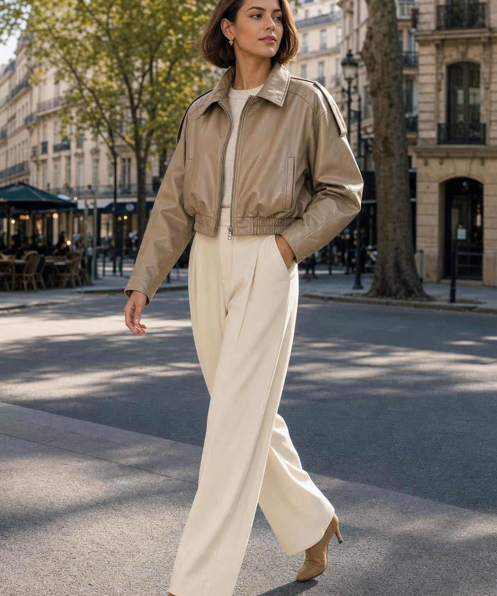 Blouson similicuir brillant Anouk