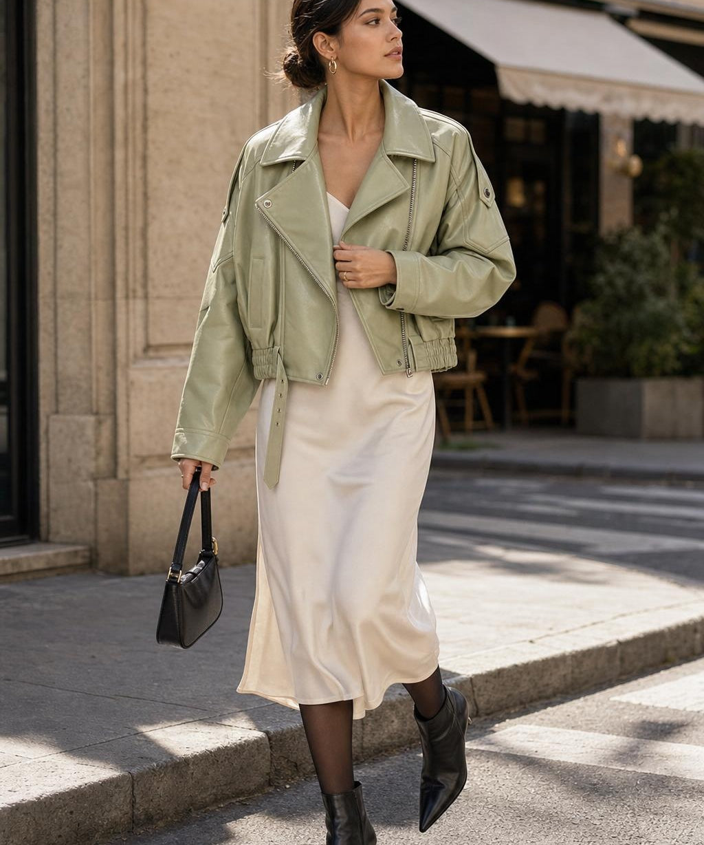 Blouson similicuir brillant Anouk