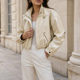 Blouson similicuir brillant Éléonore
