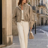 Blouson similicuir brillant Éléonore