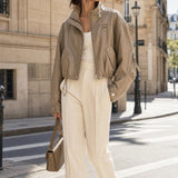 Blouson similicuir brillant Éléonore