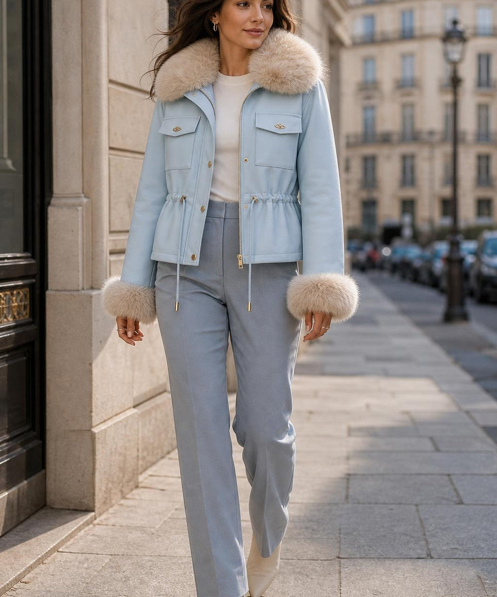 Veste fourrée col amovible Séraphine