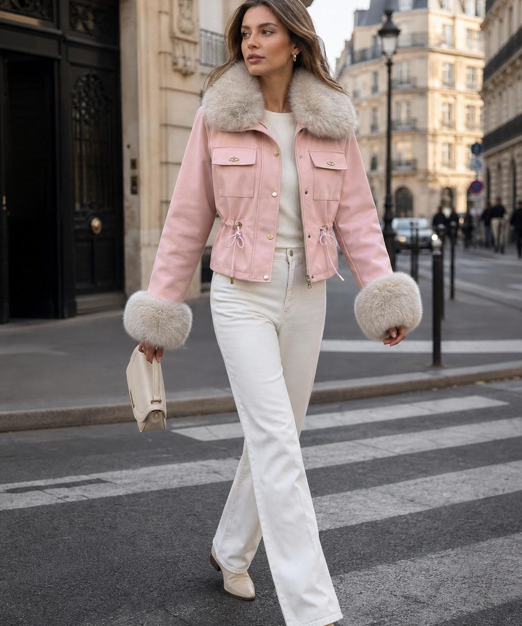 Veste fourrée col amovible Séraphine