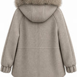 Veste à capuche bordée de fausse fourrure