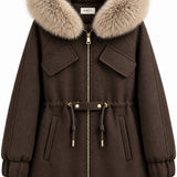 Veste à capuche bordée de fausse fourrure