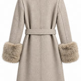 Veste longue en drap de laine