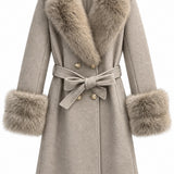 Veste longue en drap de laine