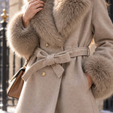 Veste longue en drap de laine