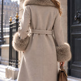 Veste longue en drap de laine