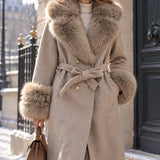 Veste longue en drap de laine