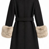 Veste longue en drap de laine