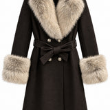 Veste longue en drap de laine